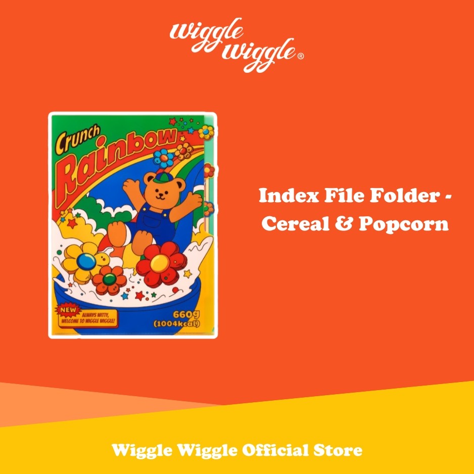 Wiggle Wiggle Index File Folder - Cereal & Popcorn Document Keeper Map File Folder น่ารักเกาหลี