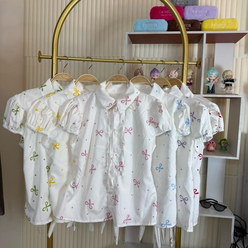 KKR Clothing SNOW9879 เสื้อลำลอง Y2K คอซอง ใส่ได้ทุกโอกาส พร้อมส่งด่วนทันที