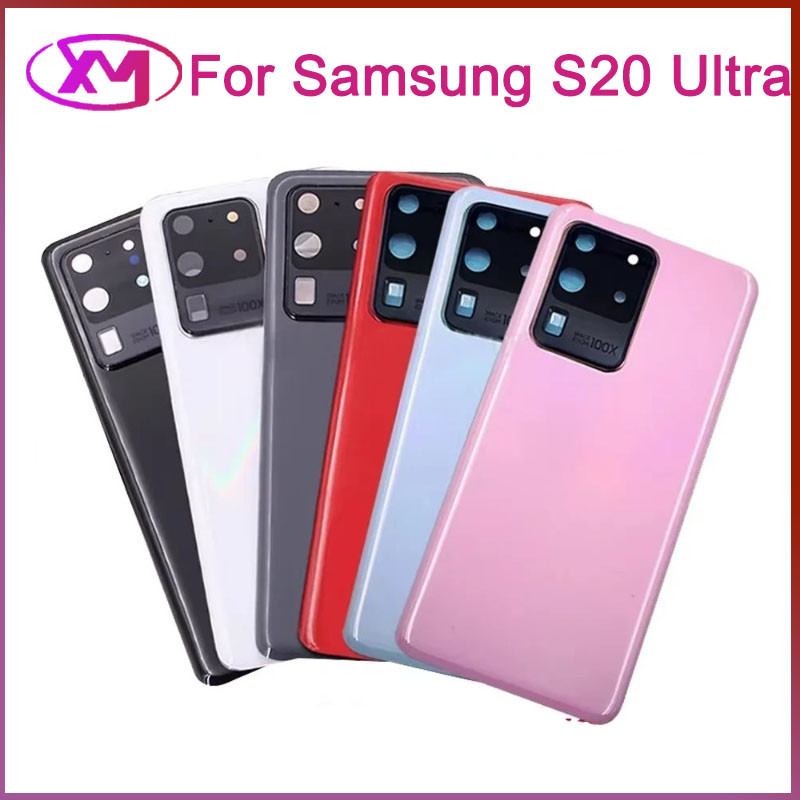 สําหรับ Samsung Galaxy S20 Ultra S20U G988DS ด้านหลังแบตเตอรี่ประตู,ฝาครอบด้านหลังพร้อมเลนส์กล้อง