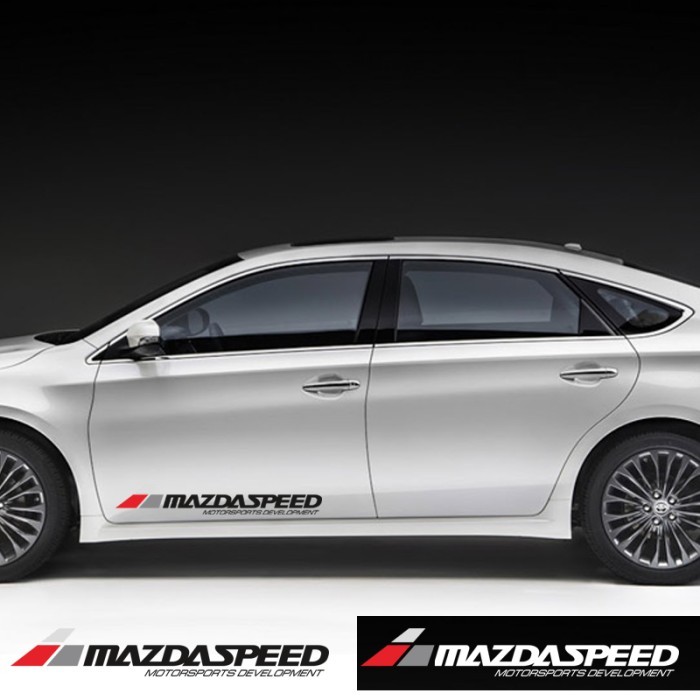 MERAH Mazda Speed Racing Cutting Car Sticker - 30x5 cm, ขาว, เทา, แดง, กันน้ํา MATERIAL