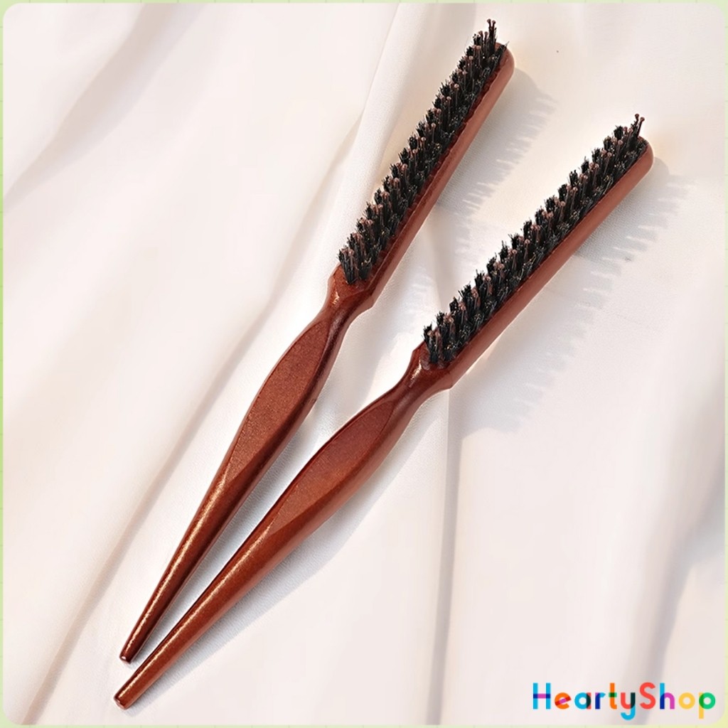 HeartyShop หวีจัดแต่งทรงผมมืออาชีพ ที่จับพลาสติกจับถนัดมือ หวีผมขนแปรงไนลอน  Styling comb - รูปที่ 5