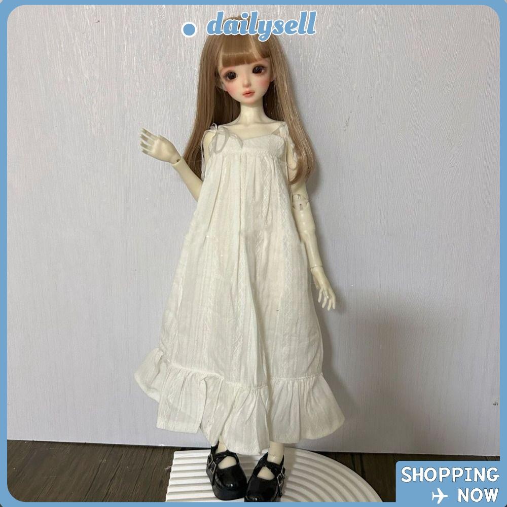 Daily ชุดตุ๊กตาชุดนอน, Mini Handmake ตุ๊กตาเจ้าหญิงกระโปรงยาว,อุปกรณ์ DIY 4 สีแฟชั่น Elegant Casual เสื้อผ้าสําหรับ 1/3 1/4 1/6 BJD 30/45/60 ซม.ตุ๊กตา