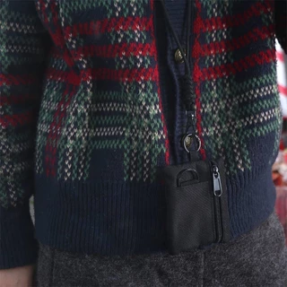 Xututian กระเป๋าใส่เหรียญห้อยคอ,ผ้า Oxford ไนลอนแบบสบาย ๆ กระเป๋าสตางค์ขนาดเล็ก, มัลติฟังก์ชั่นสแควร์พร้อมเชือกเส้นเล็กซิปผู้ถือบัตรขนาดเล็กกลางแจ้ง