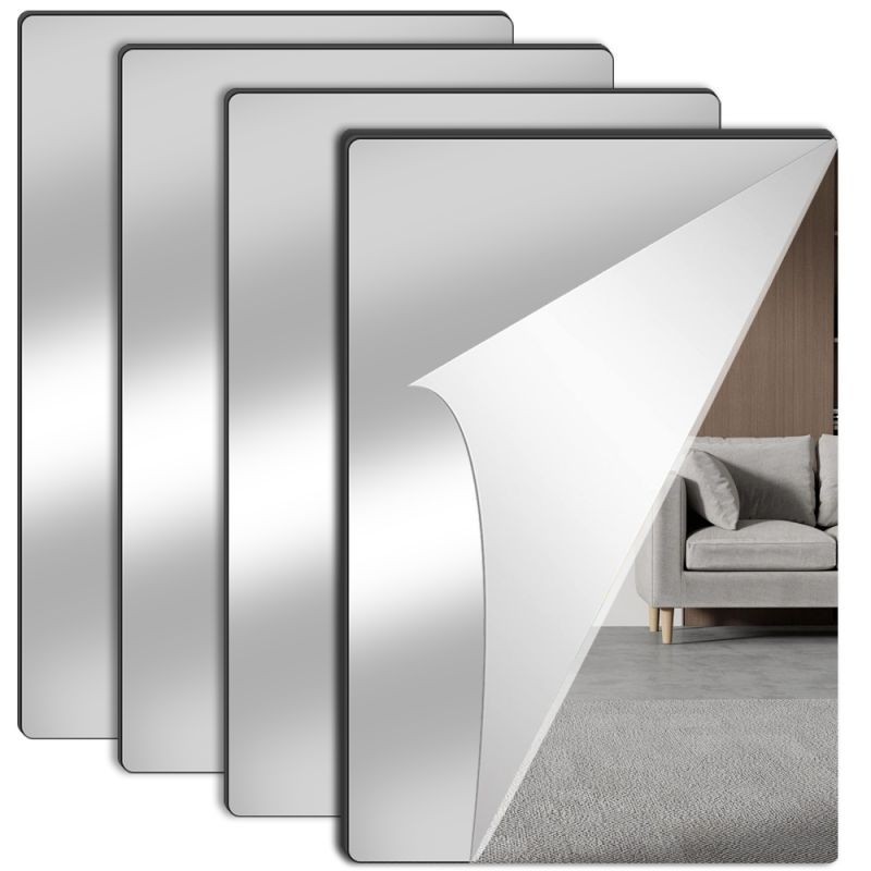 Diy Square รอบรูปไข่สี่เหลี่ยมผืนผ้า HD กระจกสติกเกอร์ - 3D อะคริลิคนุ่มยืดหยุ่น Self กาว Wall Decal - สําหรับบ้านห้องน้ํางานแต่งงานวันเกิด Party Decor