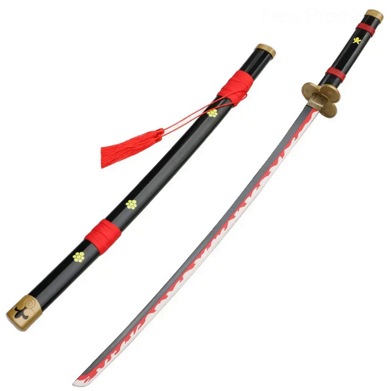 ⭐ Cosplay Roronoa Zoro Black Yama Demon Katana Anime 104cm Bamboo Assembled Sword Elegant Weapon Mod