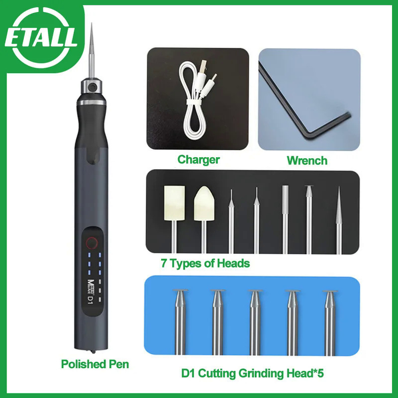 MaAnt D1 D2 Electric Grinding Pen Intelligent Charging Engraving Pen Phone CPU IC Polishing Lattice 