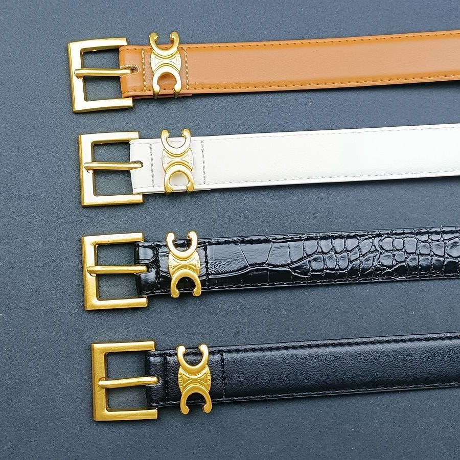 Celine4065 Belt All-Match กระโปรงจีบตกแต่งออกแบบเข็มขัดเข็มขัดกางเกงยีนส์