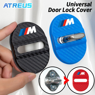 1/4ชิ้น BMW M รถล็อคประตูหัวเข็มขัดปก คาร์บอนไฟเบอร์ ล็อคประ…