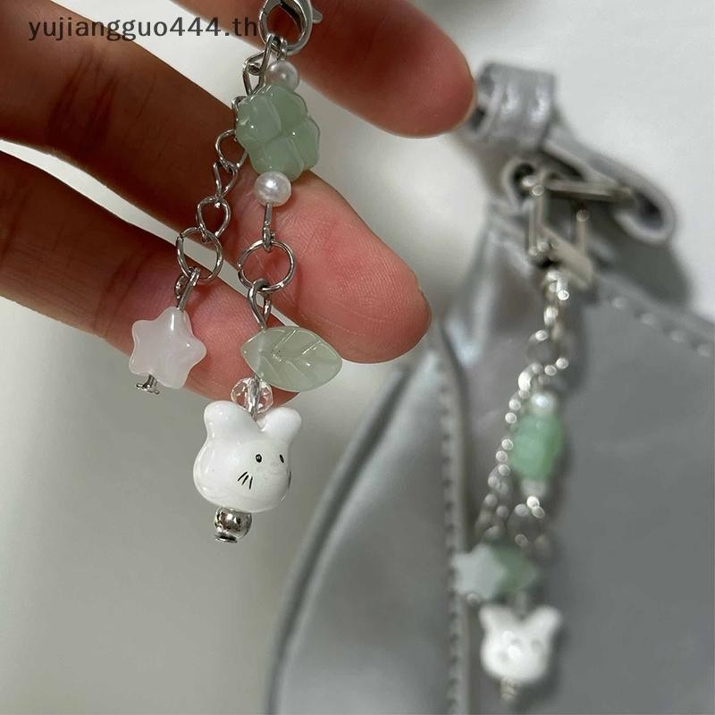 #yu # Y2k โทรศัพท์ Charms จี้ Lucky Clover กระต่ายสายโซ่ Lanyard สําหรับกระเป๋าโทรศัพท์ Charm อุปกรณ์เสริม
