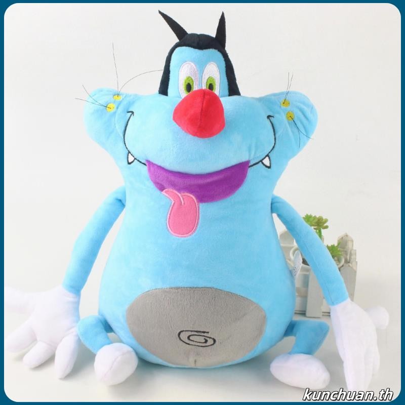 ตุ๊กตานุ่ม รูปการ์ตูน Disney Oggy Et les Cafards Kawaii ขนาด 35 ซม. เหมาะกับของขวัญวันเกิด คริสต์มาส