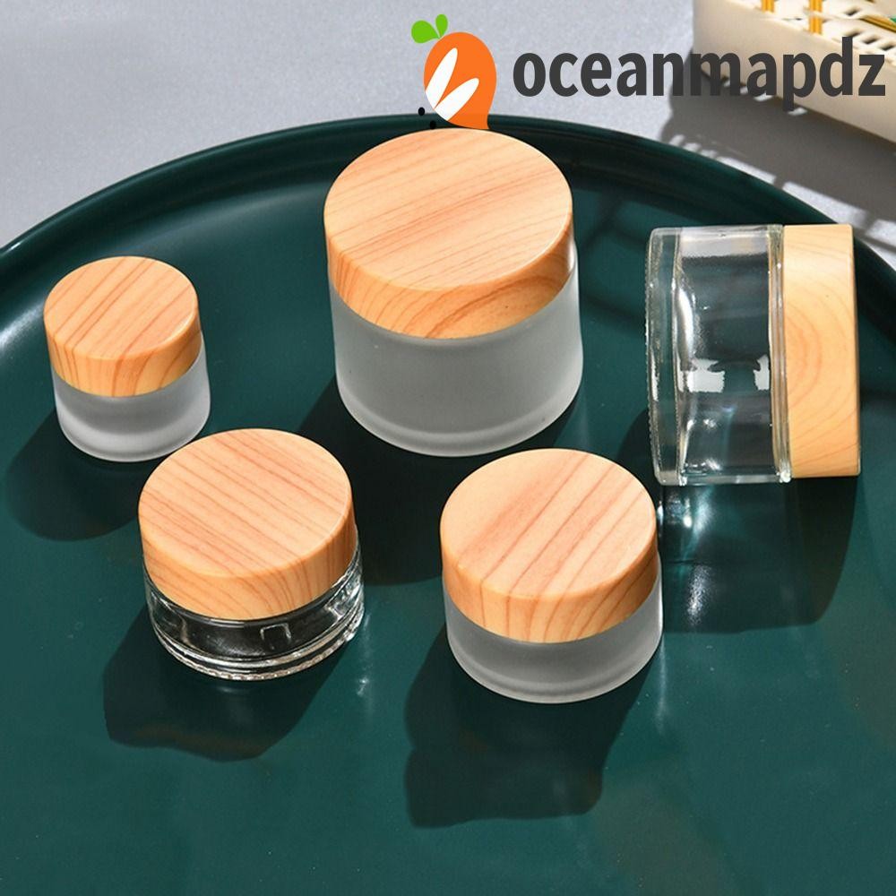 Oceanmapdz Face Cream ขวด Liquid Foundations ลายไม้ 5-60g แก้วครีมกล่องตัวอย่างหม้อขวดรีฟิลคอนเทนเนอร์เครื่องสําอางสําหรับ Skin Care แต่งหน้าเก็บ Vials โลชั่น Vials