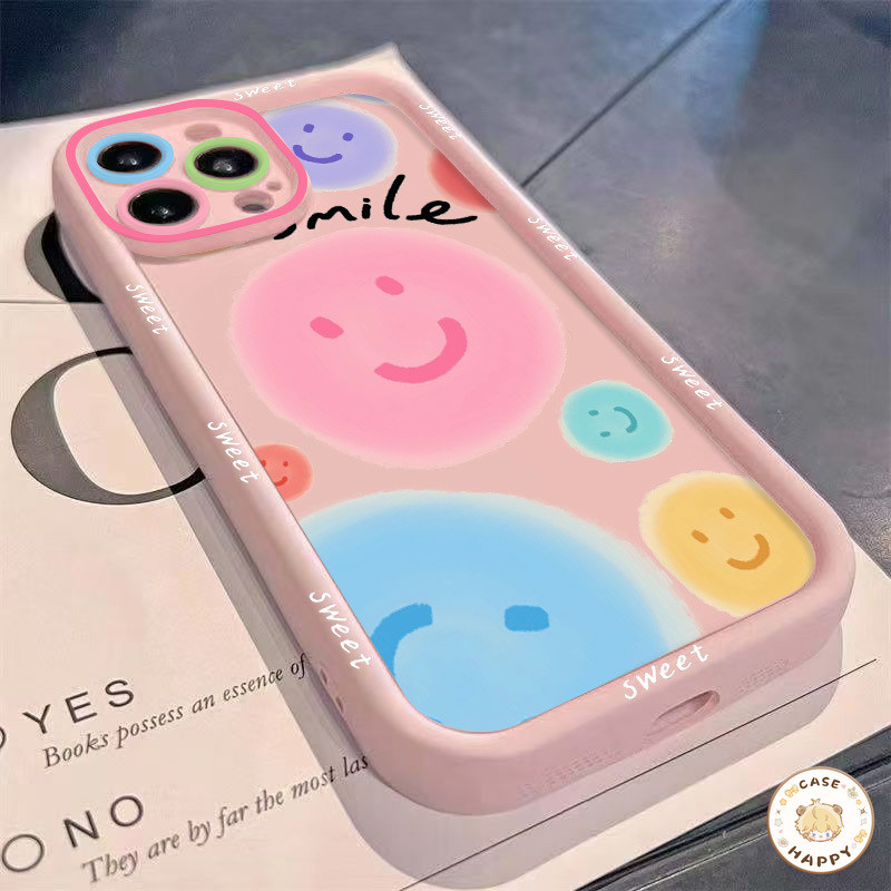 เคส Redmi 9A 13C 12C 10A 12 10C 9 10 A1 9T 9C NFC Note 13 9 12 11 10 Pro 10s 11s POCO M3 สีมีความสุขที่น่ารักใบหน้ายิ้ม