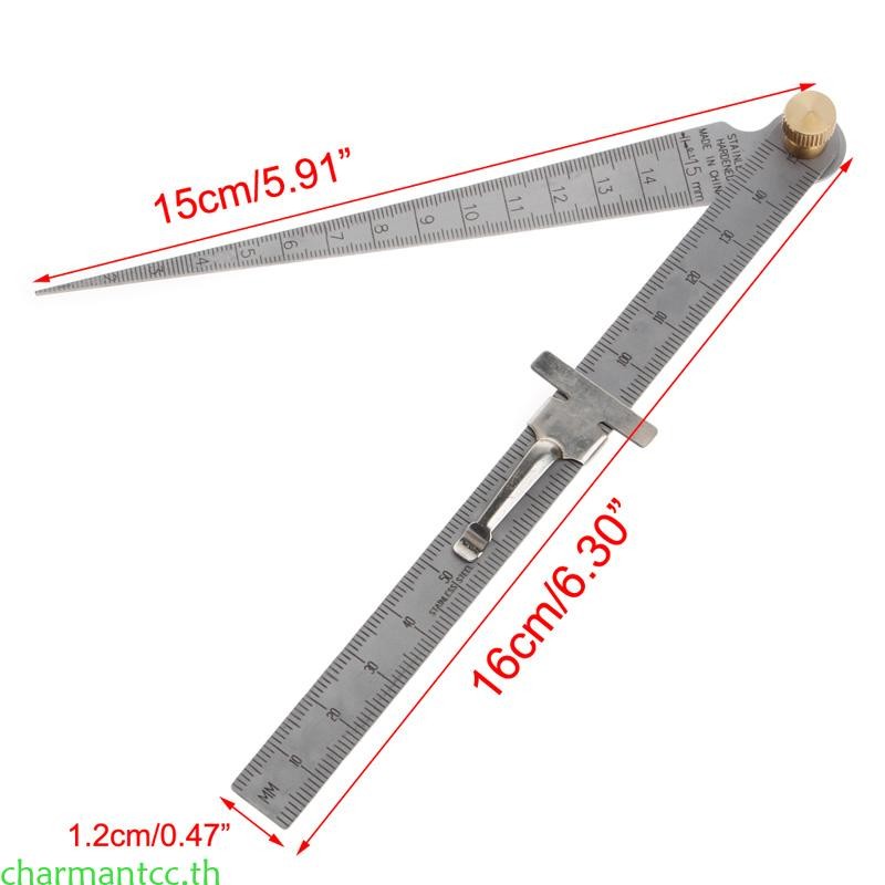 Charmantcc เชื่อม Taper Feeler Bore Gauge Gage สแตนเลสความลึกไม้บรรทัดรูตรวจสอบ
