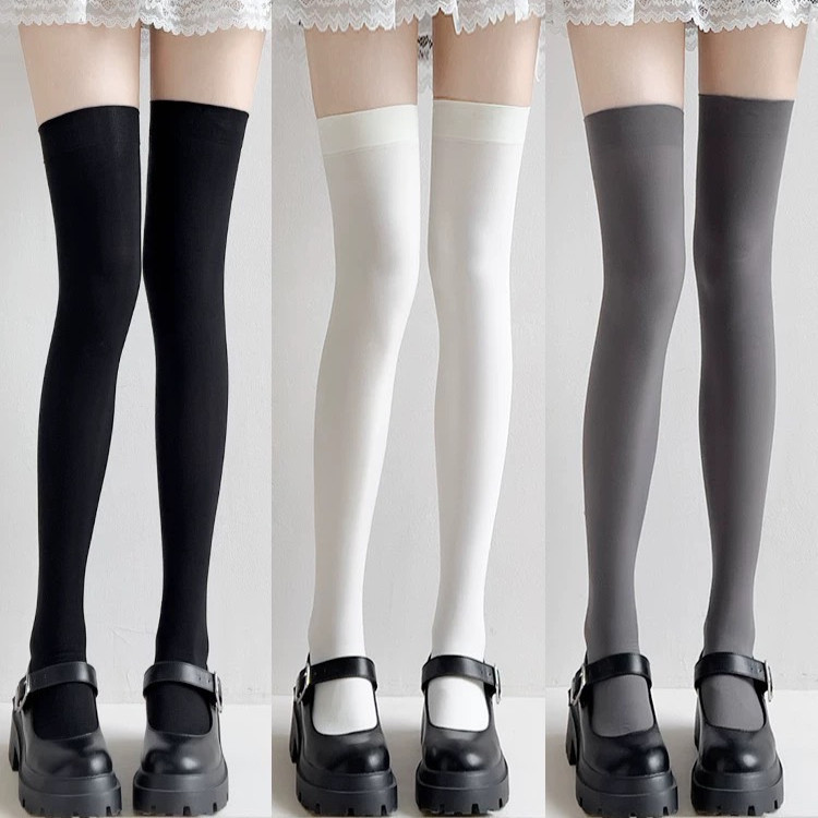 Cynthia ถุงเท้ายาว Jk ถุงน่องเหนือเข่า ยืดหยุ่นได้สูง สีพื้น ผ้ากำมะหยี่ สำหรับสวมใส่ทุกวัน สไตล์ญี่ปุ่น #Y69 - รูปที่ 7