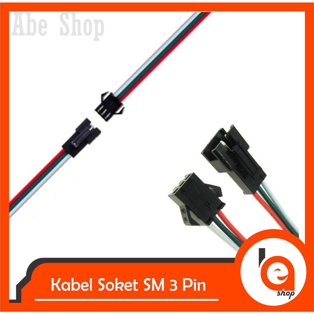 SM 3 Pin DC Connector Socket JST 3 Pin Cable Connection 1 ชุด Abe