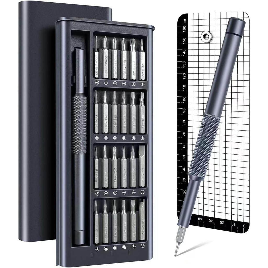 25 in 1 ไขควงชุด Precision Bit ในครัวเรือนแบบพกพาซ่อมชุดเครื่องมือ Knurled ด้ายฮาร์ดแวร์เครื่องมือ