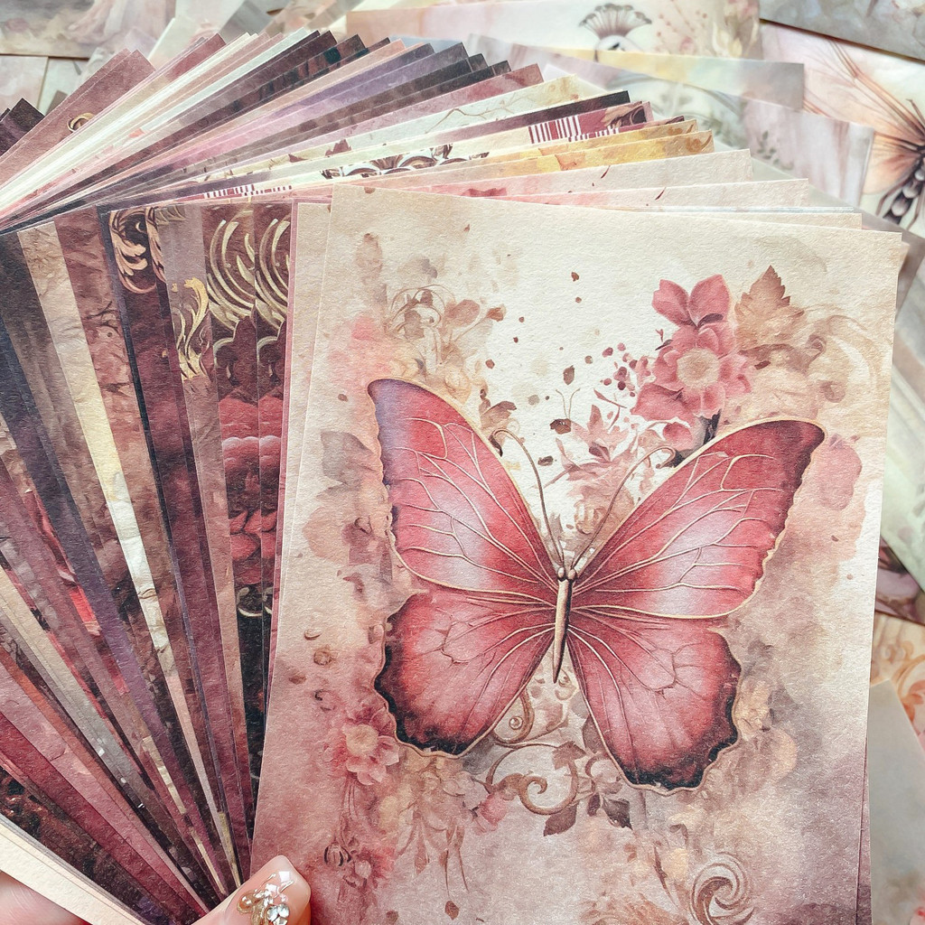 Journamm 300 แผ่นผีเสื้อสมุดภาพกระดาษ DIY Scrapbooking Collage Junk Journal ความงามเครื่องเขียน Planner Decor กระดาษ
