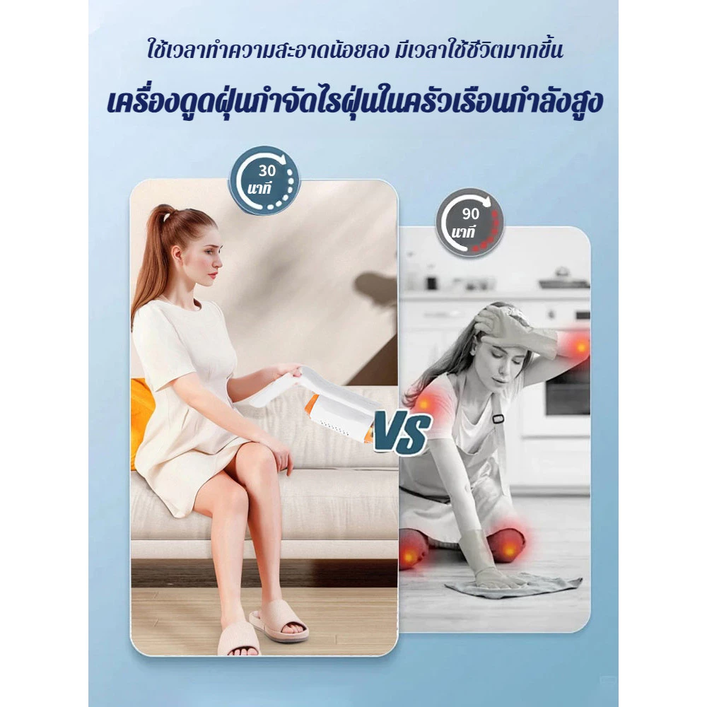แปรงถูพื้น 2-in-1 เช็ดและดูดฝุ่นไร้สาย thumbnail 8