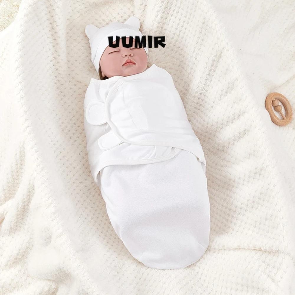 Uumir ถุงนอนทารกแรกเกิด, ผ้าห่อตัวผ้าฝ้ายแบบปรับได้, ชุดหมวกเด็กป้องกันการเตะแบบนุ่มอุ่นขายร้อนทารก