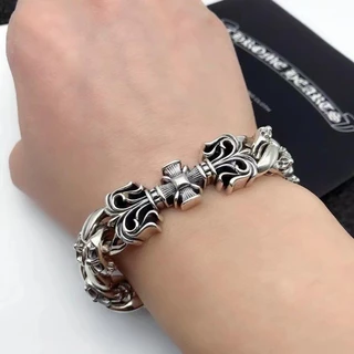 สร้อยข้อมือผู้ชาย สไตล์ยุโรปและอเมริกัน ย้อนยุค .material. สแตนเลส เพิ่มความเท่ห์เป็นของขวัญให้คนพิเศษ
