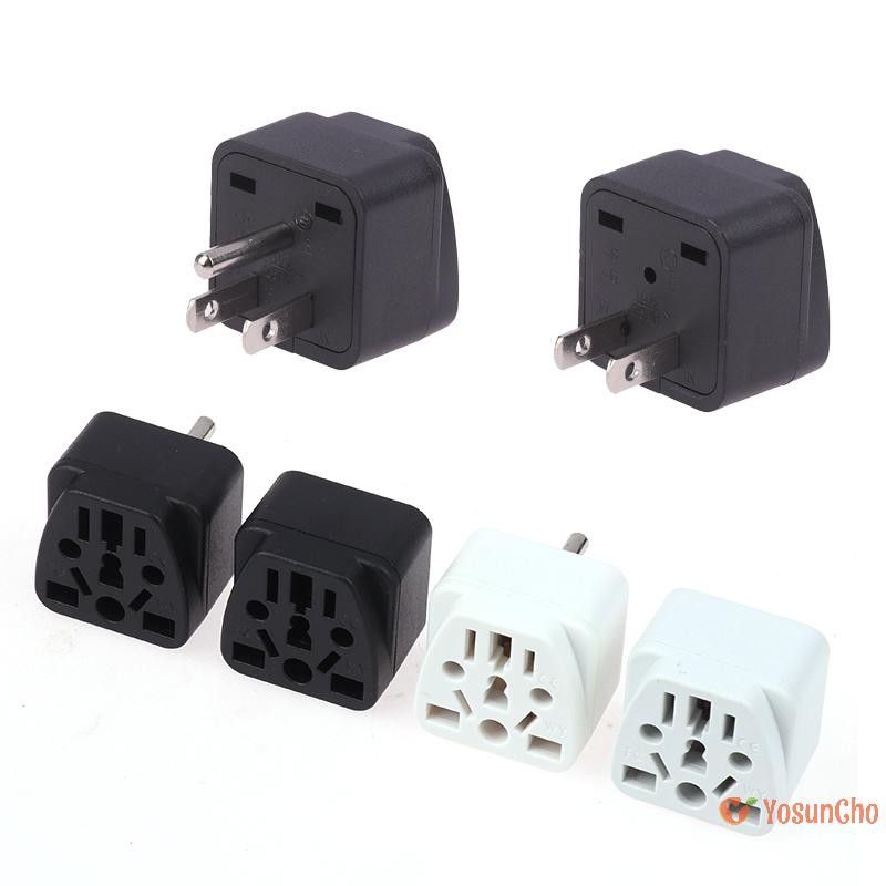 YosunChoker] ใหม่ Universal USA Travel Charger ญี่ปุ่นอะแดปเตอร์แปลงเยอรมันรัสเซีย AU UK Kr EU To US AC Power Socket America Plug ใหม่