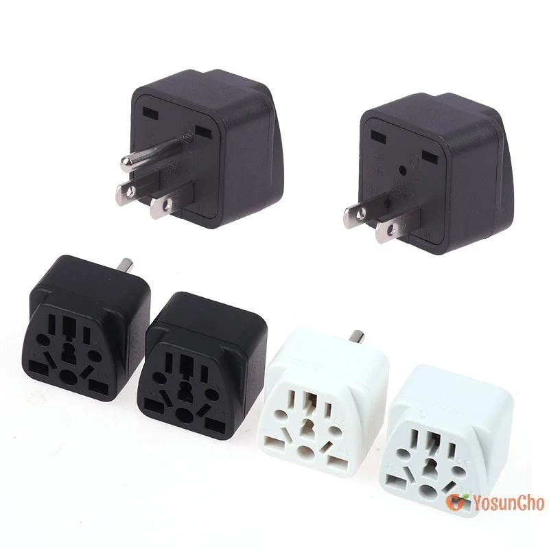 YosunChoker] ใหม่ Universal USA Travel Charger ญี่ปุ่นอะแดปเตอร์แปลงเยอรมันรัสเซีย AU UK Kr EU To US AC Power Socket America Plug ใหม่