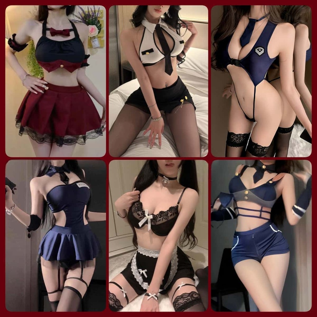 sexy pajamas🩵🩵เครื่องแบบตำรวจหญิง ชุดคอสเพลย์ ชุดซีทรู เว้าอก มีสไตล์ให้เลือกหลากหลาย ส่งไวจากไทย