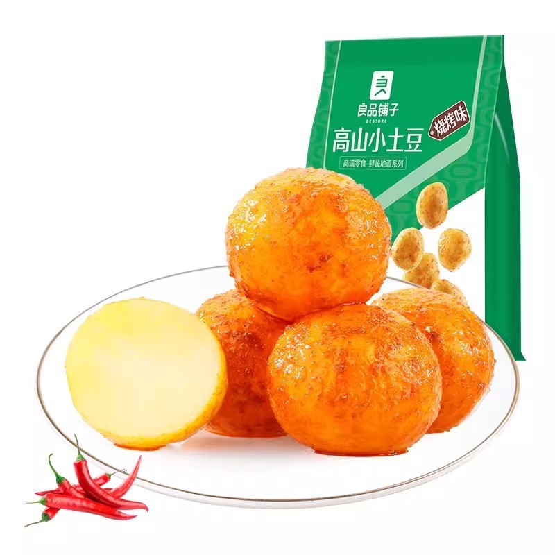 Liangpin Shop Alpine Small Potatoes 0g อาหารไขมันต่ํารสเผ็ด/Barbecue Flavour Snacks Instant Small Pa
