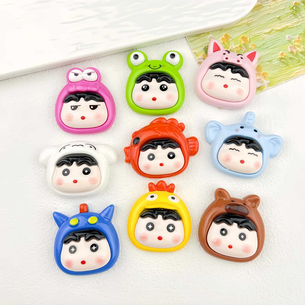 การ์ตูนการ์ตูน diy อุปกรณ์เรซิน Shin-Chan หัวสัตว์ครีมกาว Handmade พวงกุญแจเคสโทรศัพท์ Hairpin รองเท้าหัวเข็มขัดอุปกรณ์เสริม