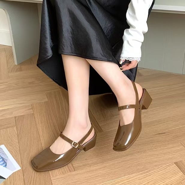 EnJoy พร้อมส่ง (LT-627) รองเท้าคัทชูแฟชั่น งานทรงสวย เสริมส้นสูง สายปรับได้  สีพื้น เรีบบหรูใส่สบาย ราคา ถูกที่สุด ดีลบีเคเค แกลเลอรีภาพที่ 9