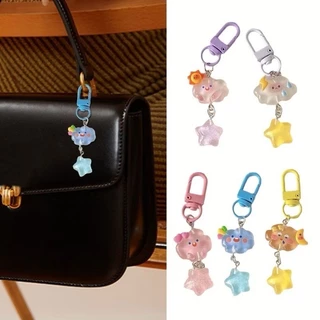 ในไทย-พร้อมส่ง🎀NEW พวงกุญแจ เรืองแสง จี้เมฆ แป้งแววาว จี้ดาว🌟 น่ารัก สำหรับกระเป๋านักเรียน สไตล์เกาหลี KEY7 H61 KEY5