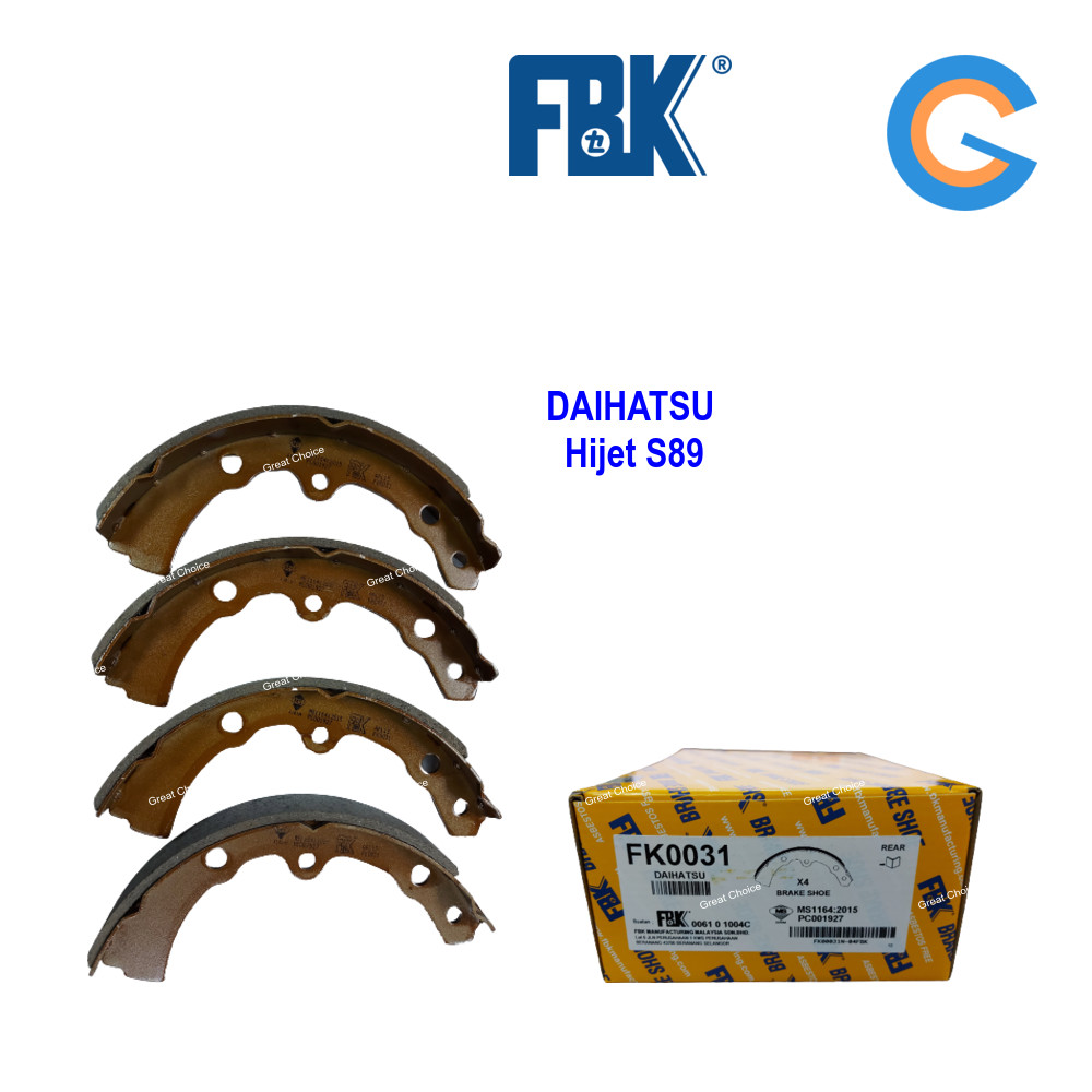 FBK Hijet S89 ด้านหลัง (Belakang) ผ้าเบรค Kasut DAIHATSU FK0031