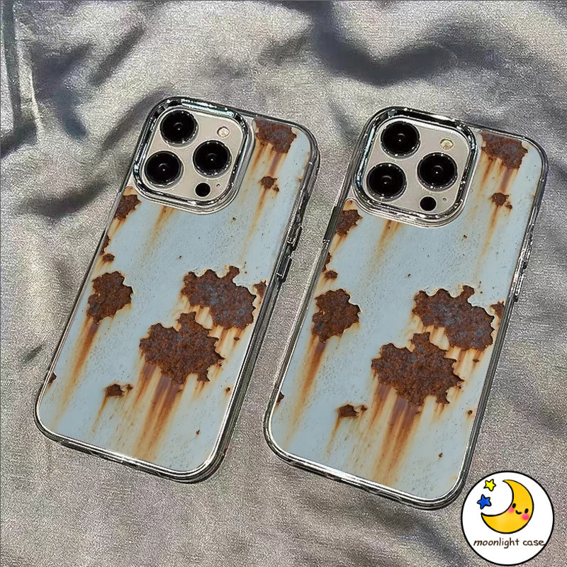 GOOD เคสกรอบภาพถ่ายโลหะ สไตล์เก่า สนิม ติดตามเป็นสนิม ย้อนยุค สําหรับIPhone16 15 13 12 11 7 8plus Pro PromaxX XR XS