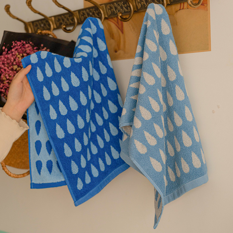 Dreamerhouse Raindrop Face Towel Retro Pure Cotton Women Face Towel Cotton Household Soft Absorbent Couple Towel