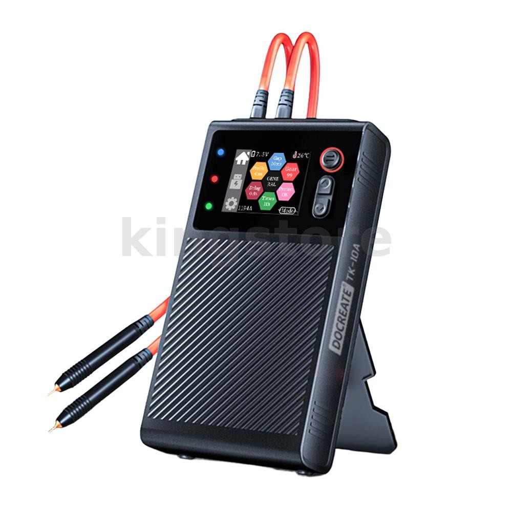 DOCREATE TK-10A แบบพกพาหน้าจอ LCD Spot เครื่องเชื่อม 1200A กระแสเชื่อม 8000mAh แบตเตอรี่ขั้นสูง Doub
