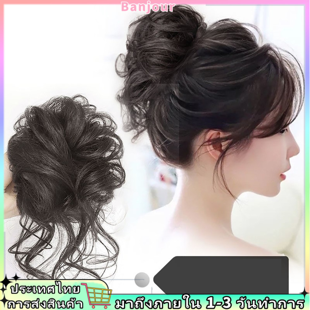 ธรรมชาติยาวหยิกปุยผมหางม้าวิกผมเจ้าสาว Extensions Tassl Hairpin Headwear สําหรับผู้หญิง