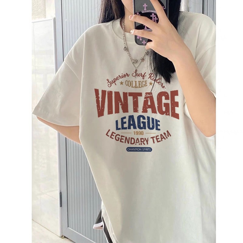COD✅ (จัดส่งในกรุงเทพฯ)MAO Shop เสื้อยืดสไตล์สตรีท เสื้อเชิ้ตผู้หญิงเกาหลี เสื้อยืดผู้หญิงขนาดใหญ่ นำเข้าผ้าฝ้ายแท้ 100%
