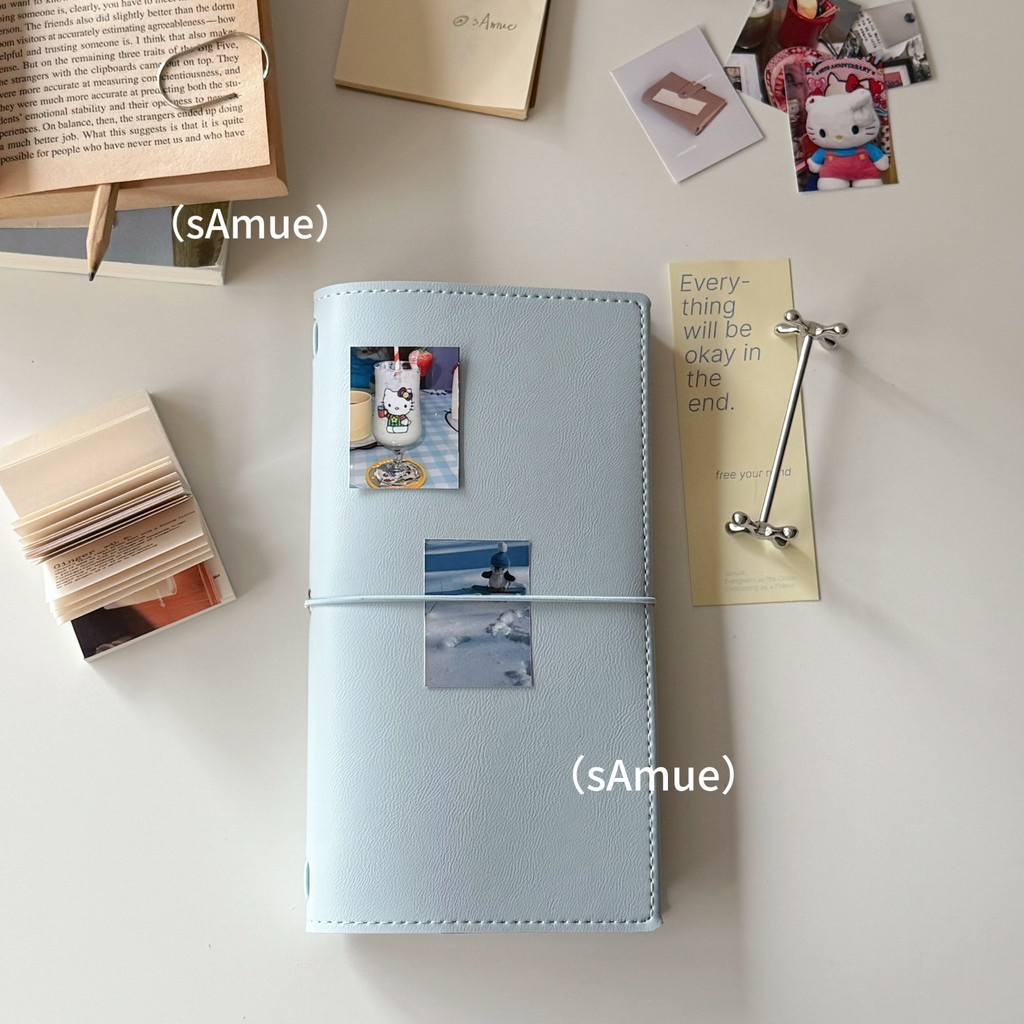 P Plain Color Handbook TN Standard Handbook Portable Travel Notebook Retro Notebook Mint Green Faux Leather