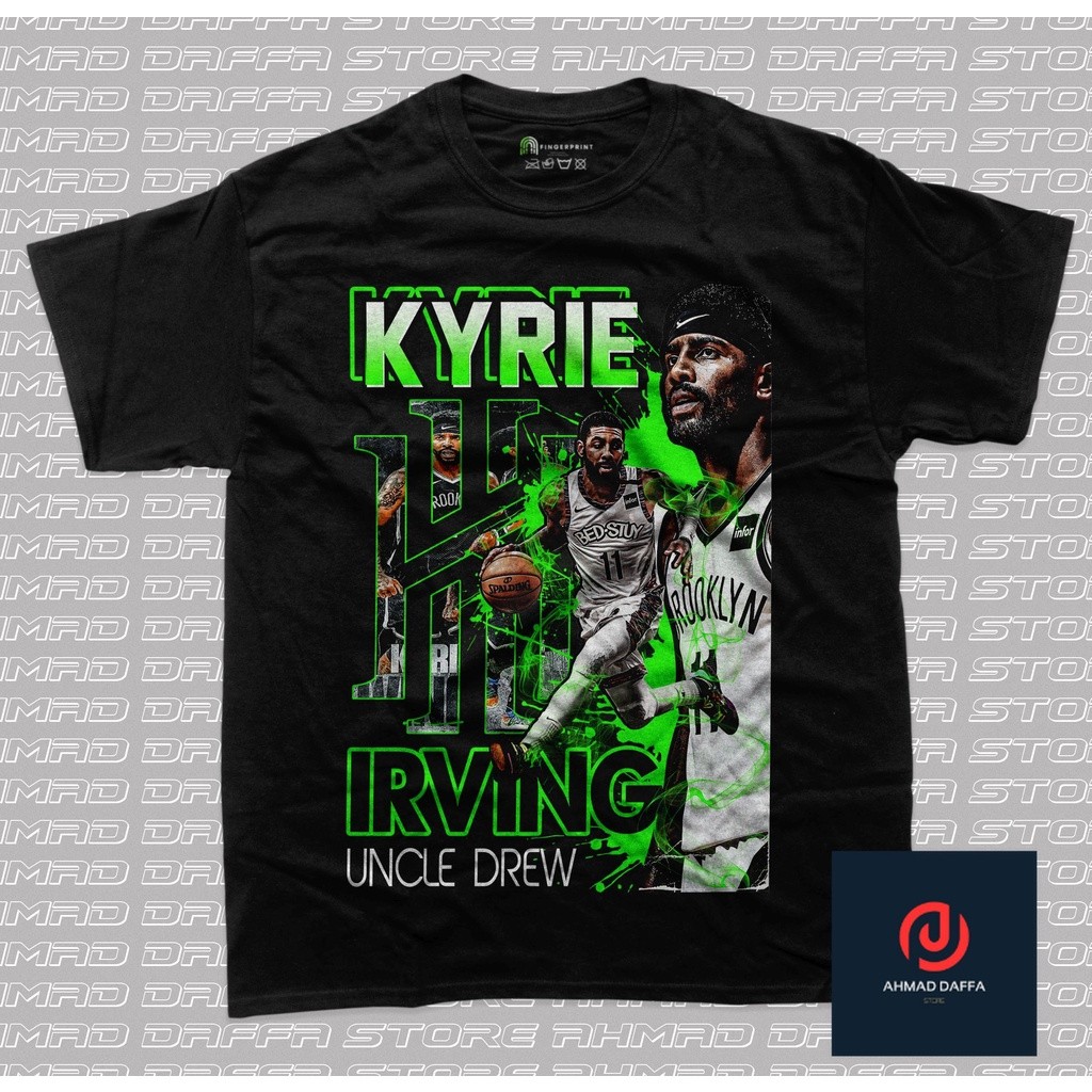 เสื้อยืดพิมพ์ลาย KYRIE IRVING Uncle Drew สไตล์ดาราบาสเก็ตบอล ทำจากผ้าฝ้ายแท้ ระบายอากาศได้ดี