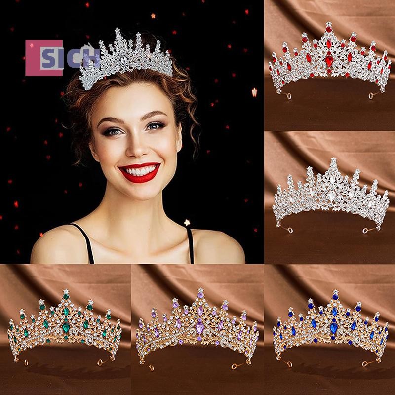 [Sich] Princess Crown Tiaras Headdressพรหมงานเลี้ยงวันเกิดมงกุฎเจ้าสาวสําหรับงานแต่งงานเจ้าสาวเครื่องประดับผมใหม่