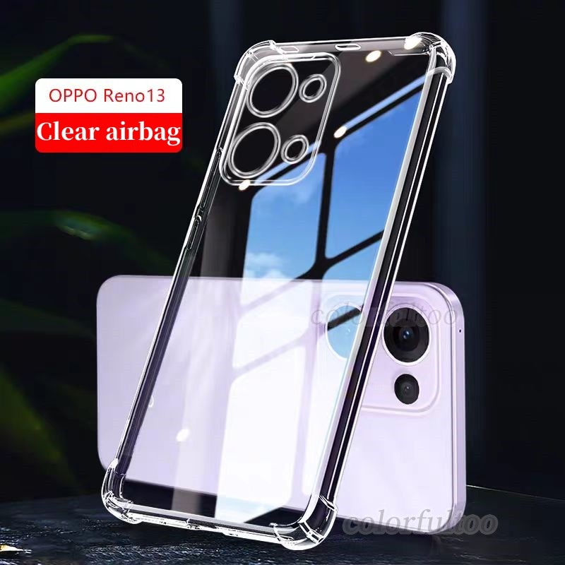 สําหรับoppo Reno 13 Pro 13Pro 13F Reno13F 5Gล้างเคสโทรศัพท์โปร่งใสถุงลมนิรภัยกันกระแทกClear TPUฝาครอบปลอกซิลิโคนอ่อนนุ่มสําหรับOppo Reno 13 2025