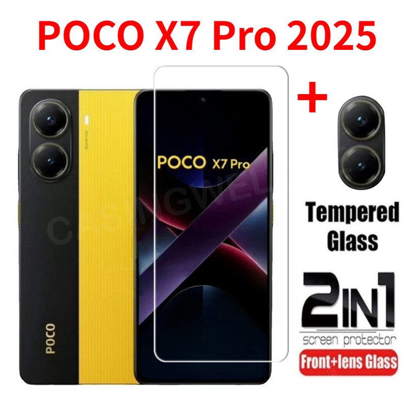 ฟิล์มกระจกนิรภัยสําหรับ POCO X7 Pro X6 X 7 Pro X7Pro 4G 5G 2025 Tecno Spark Go 1 S SparkGo1 ป้องกันหน้าจอกล้องกลับเลนส์ป้องกันกระจกคลุมทั้งหมดฟิล์มด้านหน้า