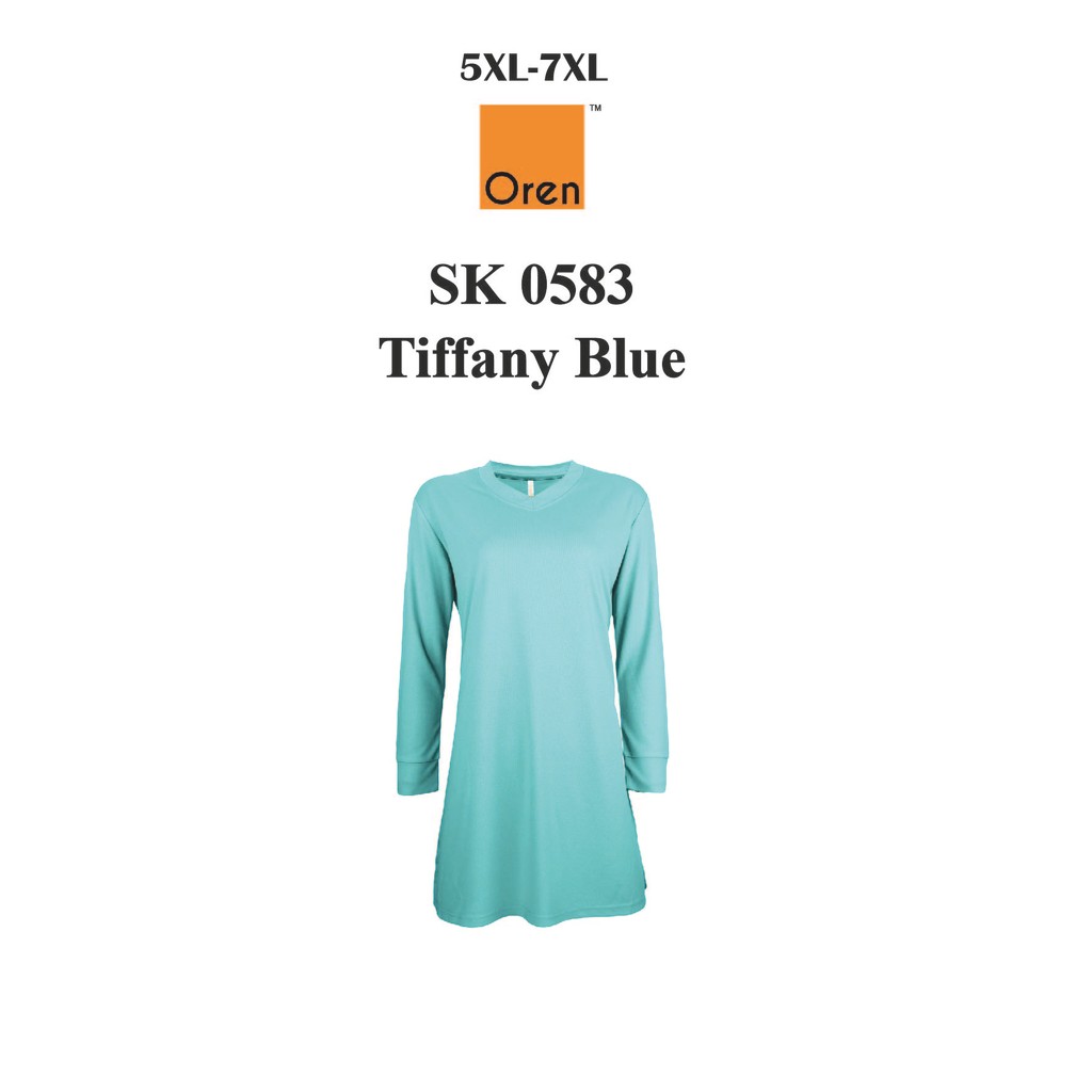 Oren Sport SK0583 Tiffany Blue Plus Size NTMY.os Muslimah viral ไมโครไฟเบอร์ V คอยาวแขนยาว Joyah Qay
