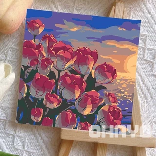 [มีเฟรม] 20*20 /30*30 ซม ระบายสีตามตัวเลข ภาพวาดตกแต่งอะคริลิก ของขวัญที่ดีที่สุดสำหรับเด็ก ของขวัญ DIY