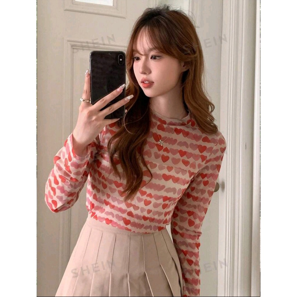 SC DAZY เสื้อตาข่ายลายสําหรับผู้หญิง