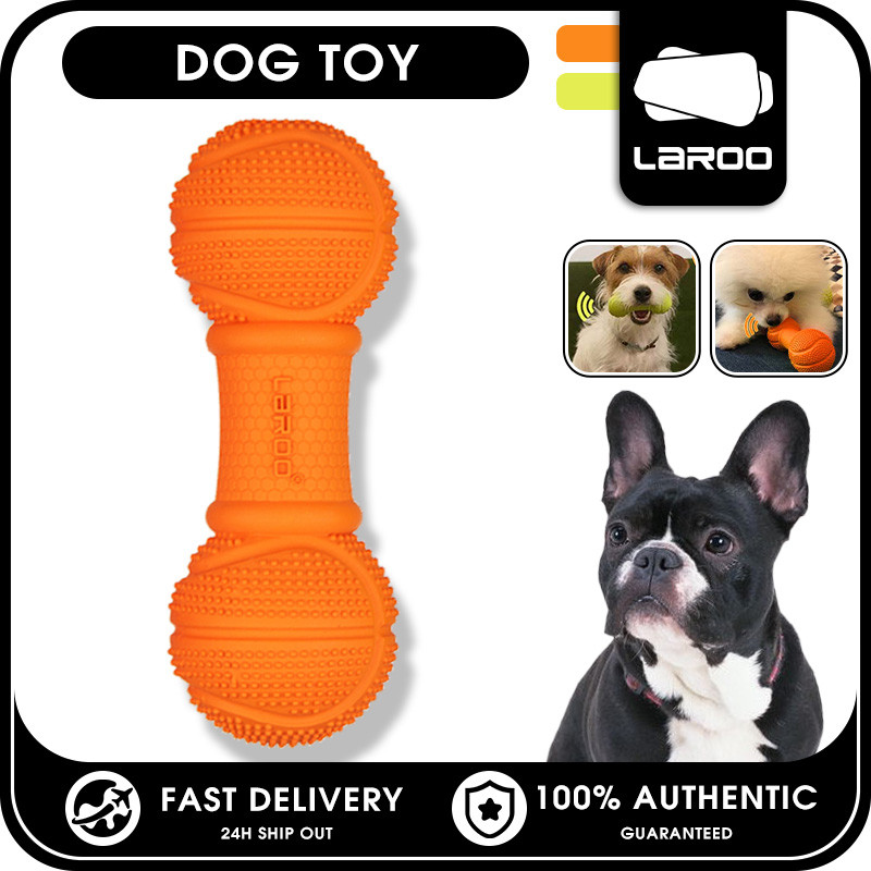 LaRoo ทนทานสุนัข Molar ของเล่น Squeaky ยางสัตว์เลี้ยง Chew Bone ของเล่น Interactive เสียงสําหรับสุนัขขนาดกลางขนาดเล็กโยนการฝึกอบรมดึง