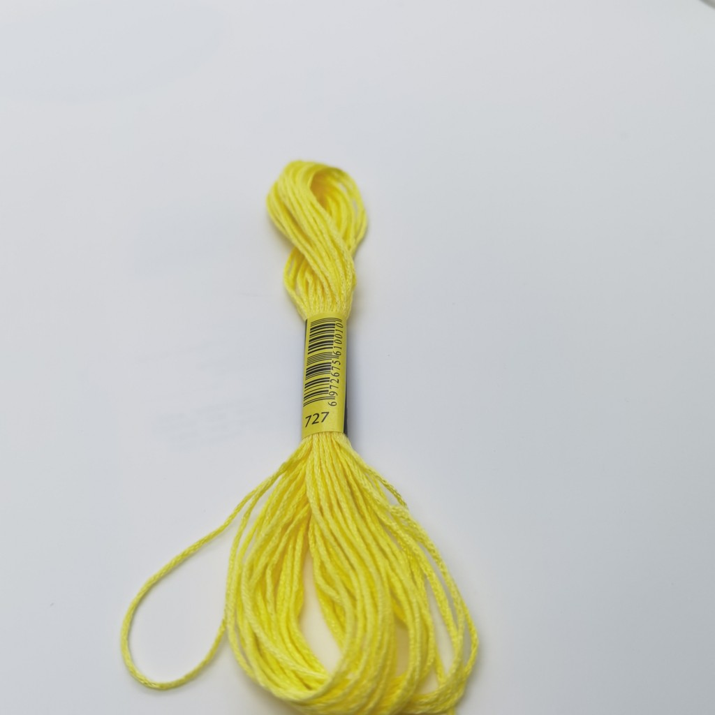 6 Skeins DMC 727 728 729 730 732 ด้ายปักครอสติสพรีเมี่ยมสีรุ้งเย็บปักถักร้อยด้ายไหมขัดฟัน