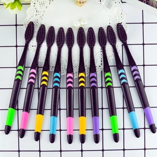 Hithome [แพ็ค10ชิ้น] แปรงสีฟัน เส้นใยอย่างดี ทำความสะอาดลึก ผู้ใหญ่ นุ่มมาก สุดคุ้ม