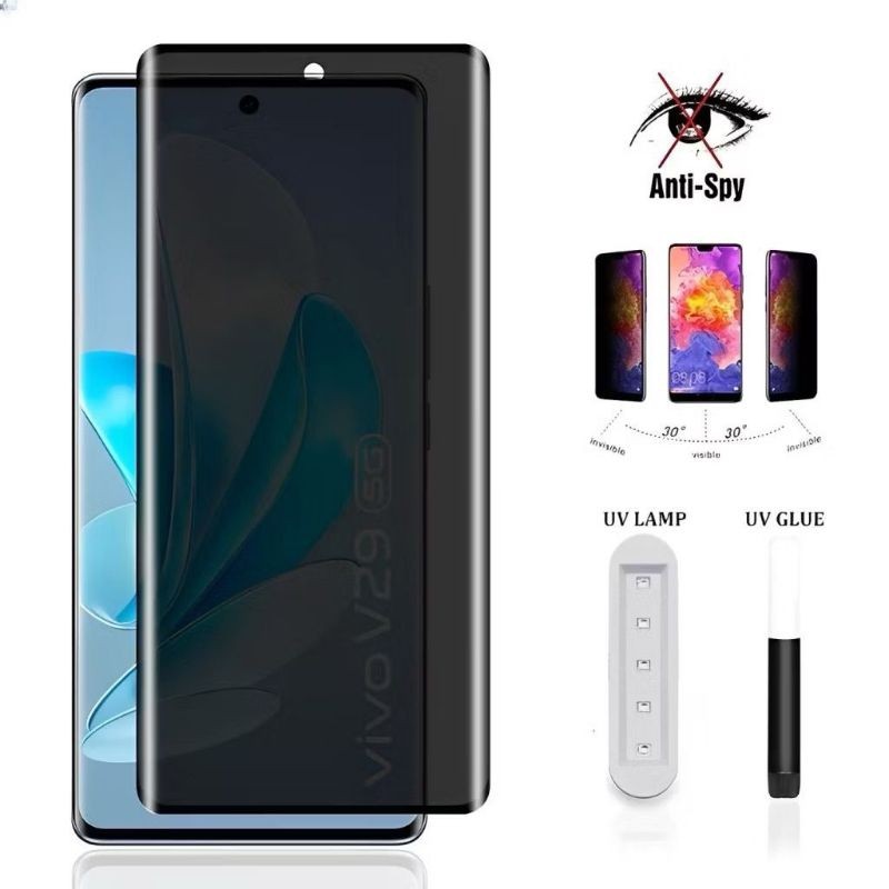 LAYAR TEMPERED GLASS UV ANTI SPY VIVO X70 PRO V25 PRO X50 PRO X60 PRO GLASS Anti SPY Privacy UV Nano