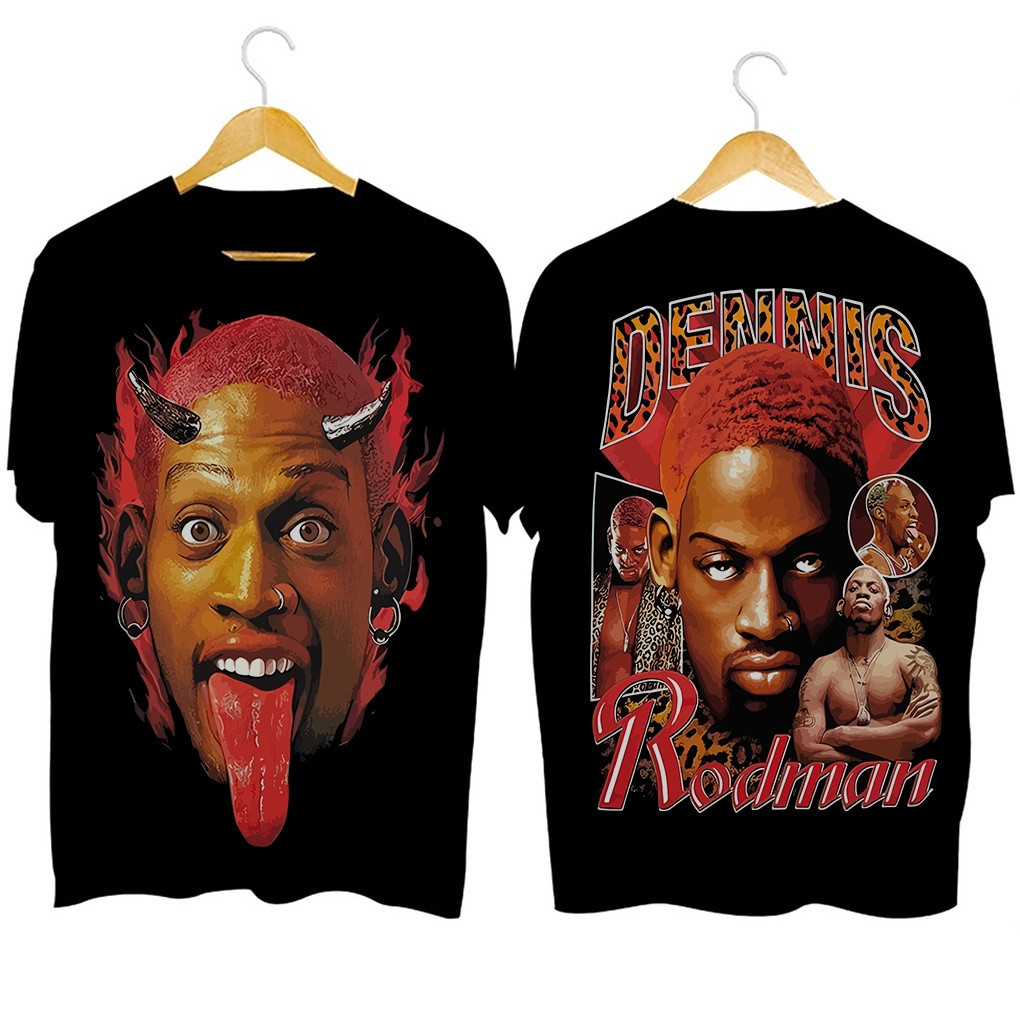 NBA Dennis Rodman❤NBA shirt Vintage Style Cotton loose Streetwear Shirt for Men S-5XL เสื้อยืดพิมพ์ล